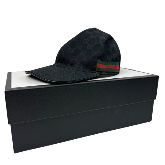 Gucci Original GG Canvas Baseball Hat with Web Black