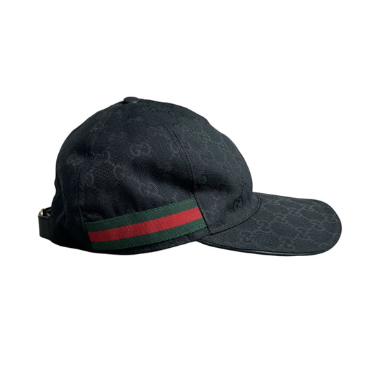 Gucci Original GG Canvas Baseball Hat with Web Black