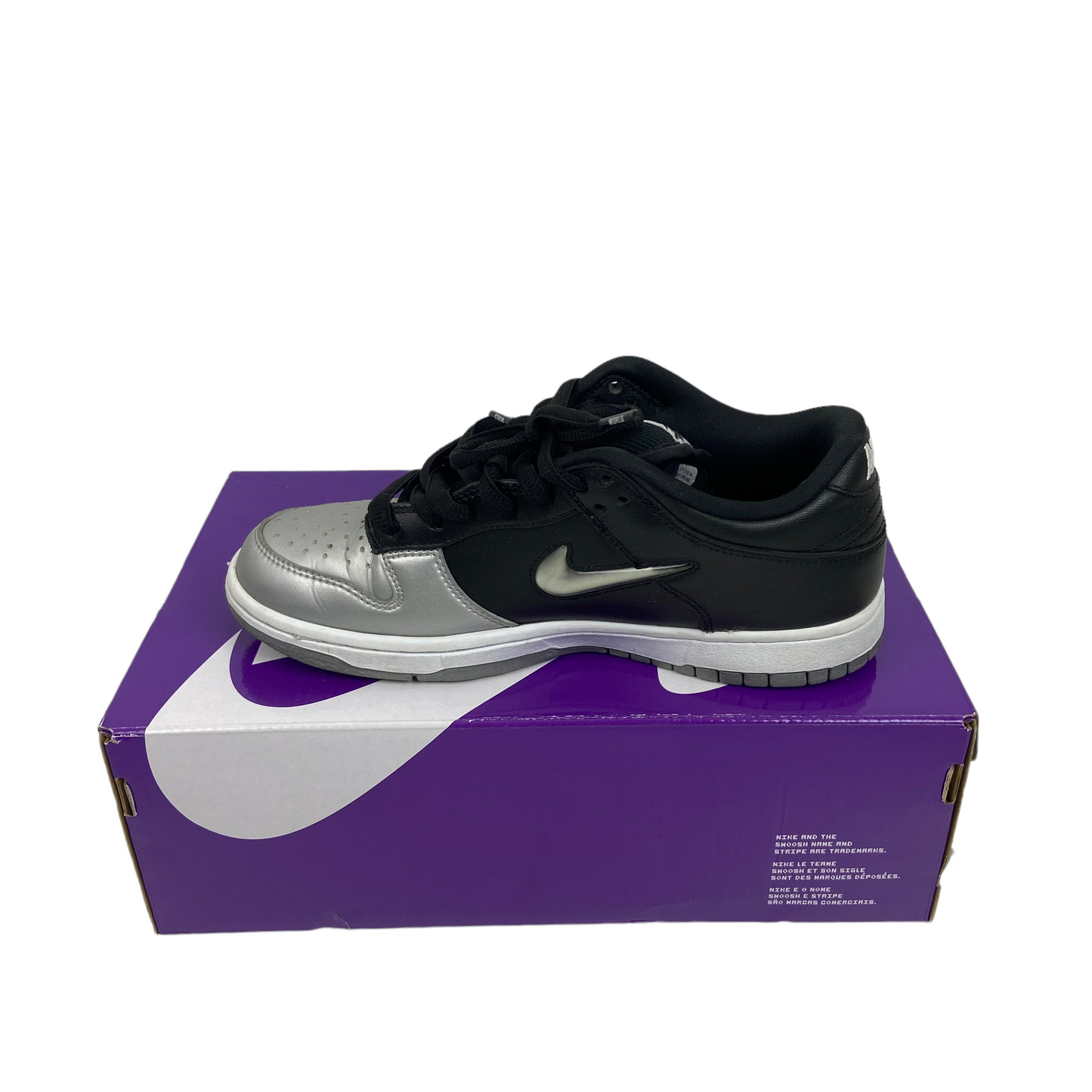 Nike Sb Dunk Low Supreme Jewel Swoosh Silver