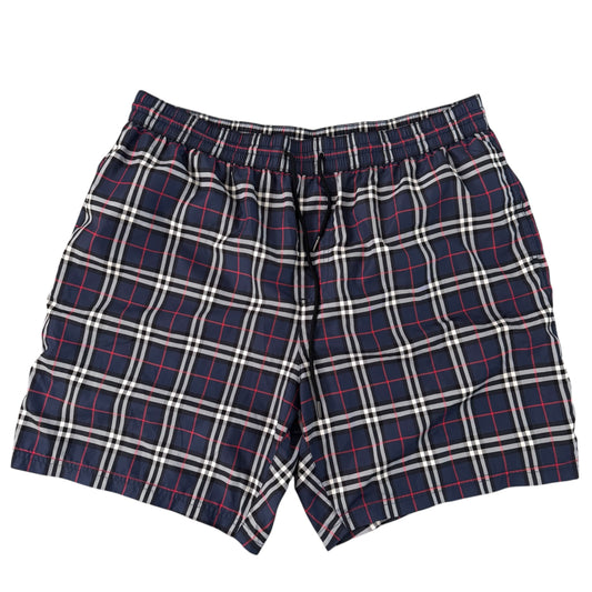 Burberry Navy Check Swim Shorts