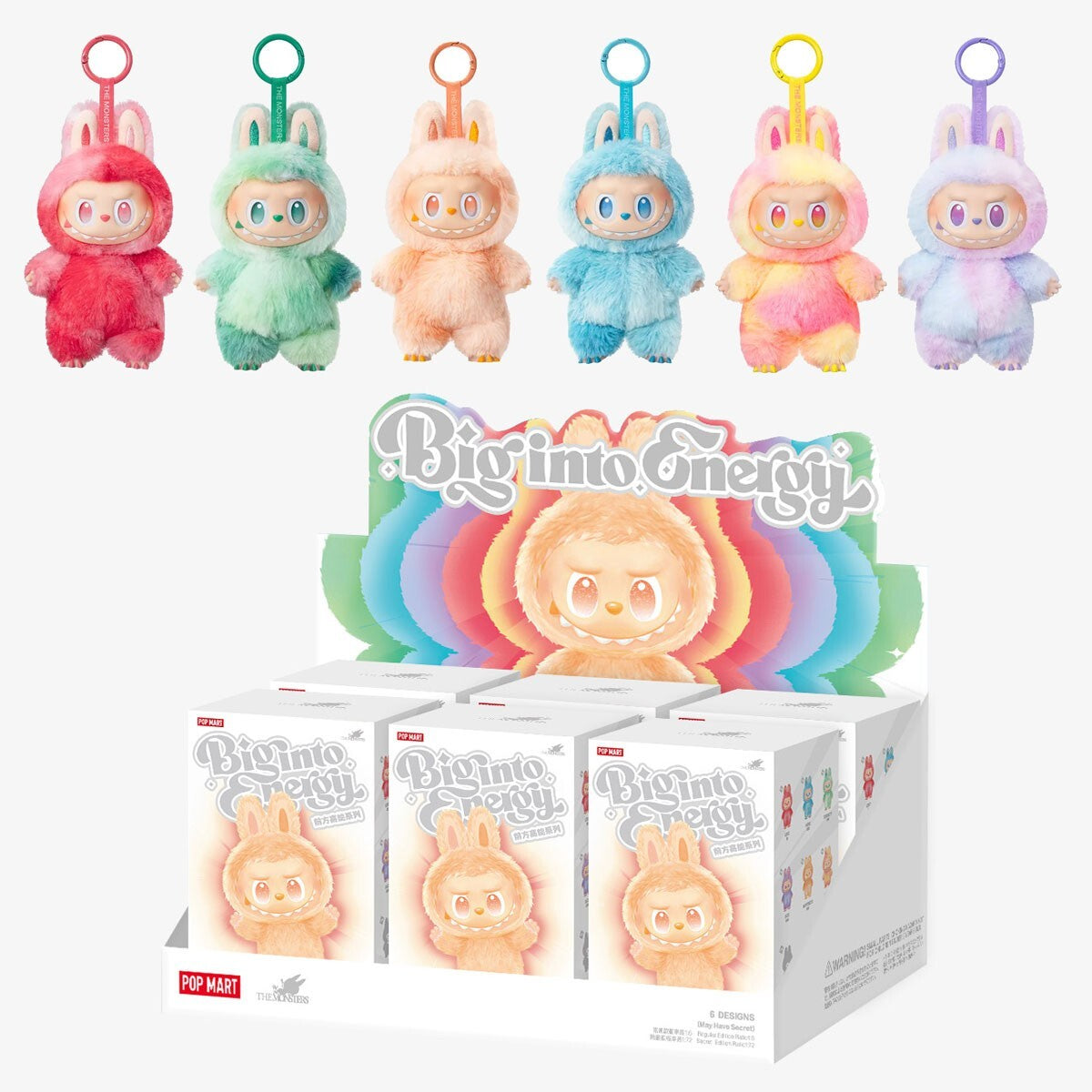 Pop Mart Labubu The Monsters Big Into Energy Series Vinyl Plush Pendant Sealed Case Blind Box