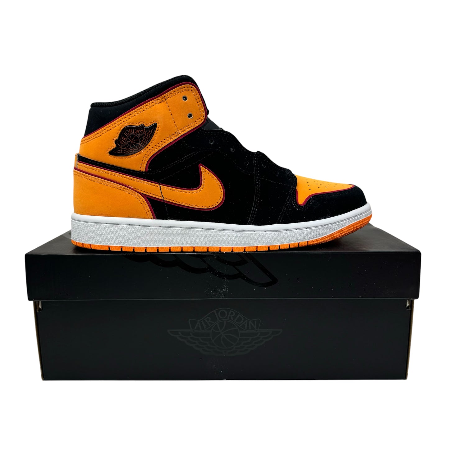 Jordan 1 Mid Fat Tongue Black Orange