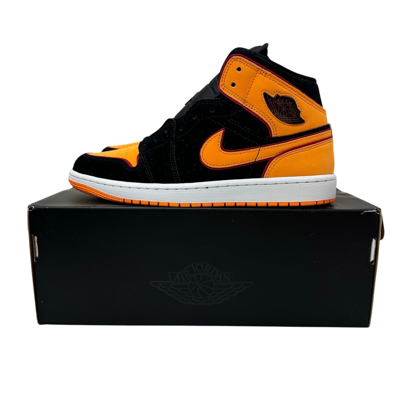 Jordan 1 Mid Fat Tongue Black Orange