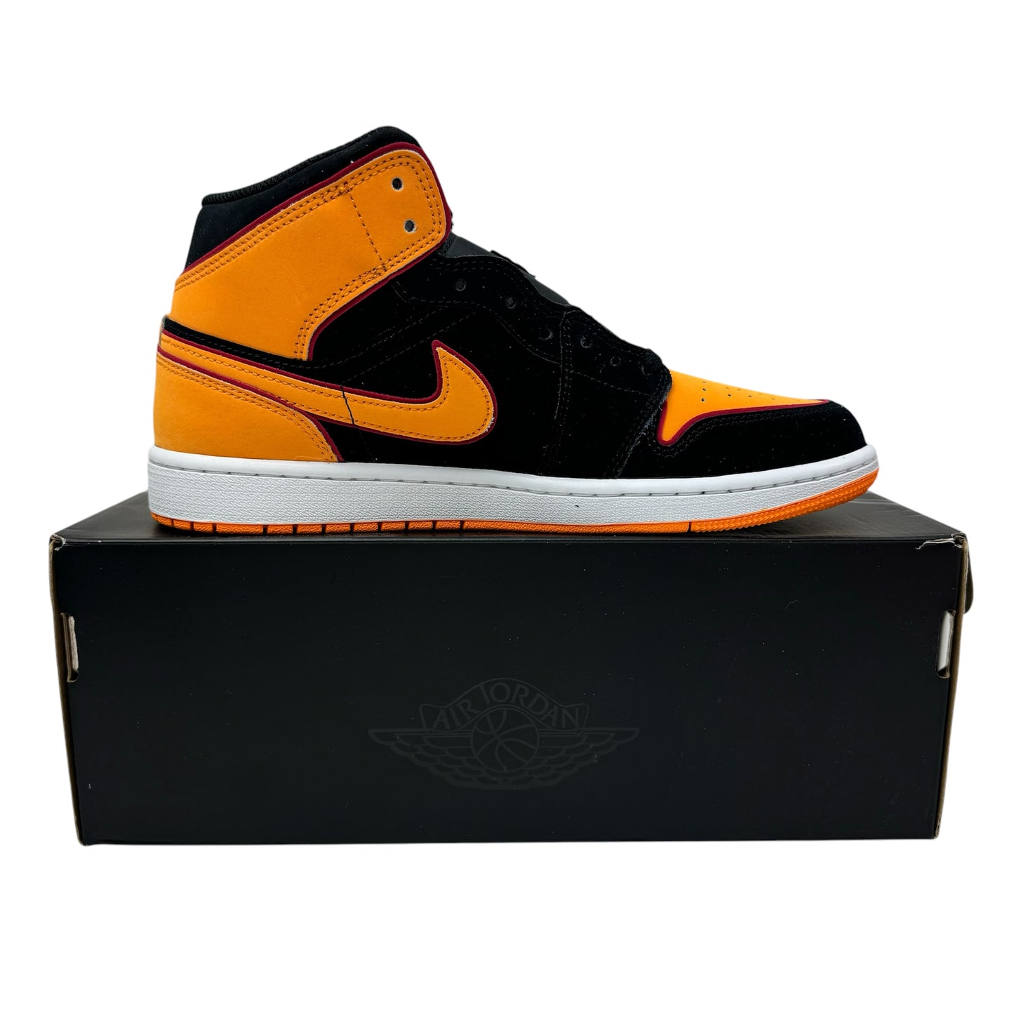 Jordan 1 Mid Fat Tongue Black Orange