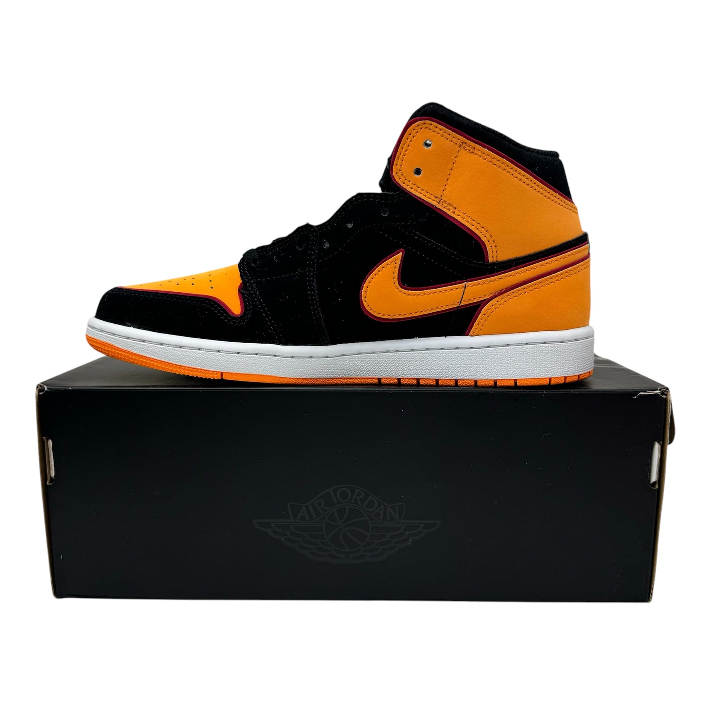 Jordan 1 Mid Fat Tongue Black Orange