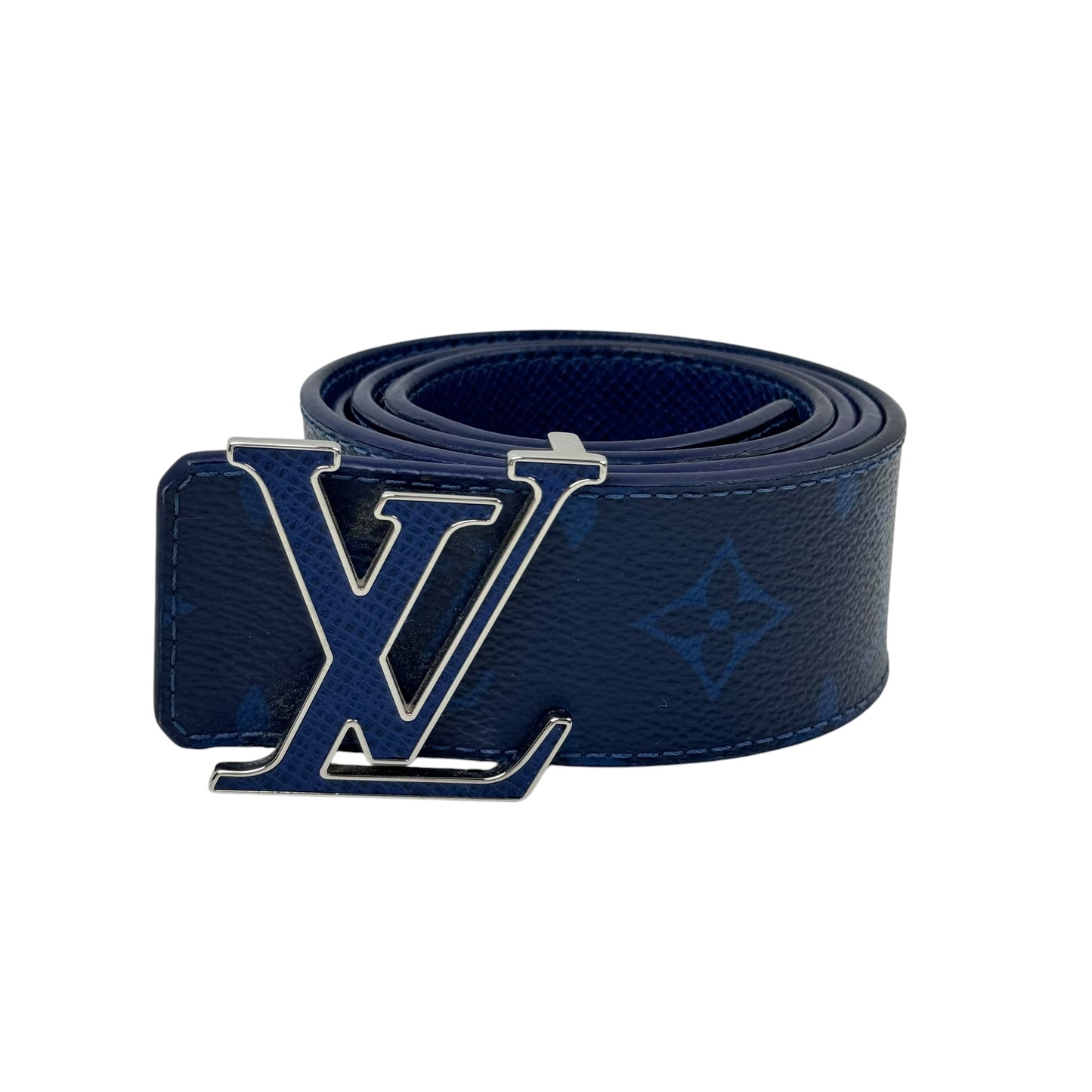 Louis Vuitton Initiales Reversible Belt Monogram Cobalt Taiga